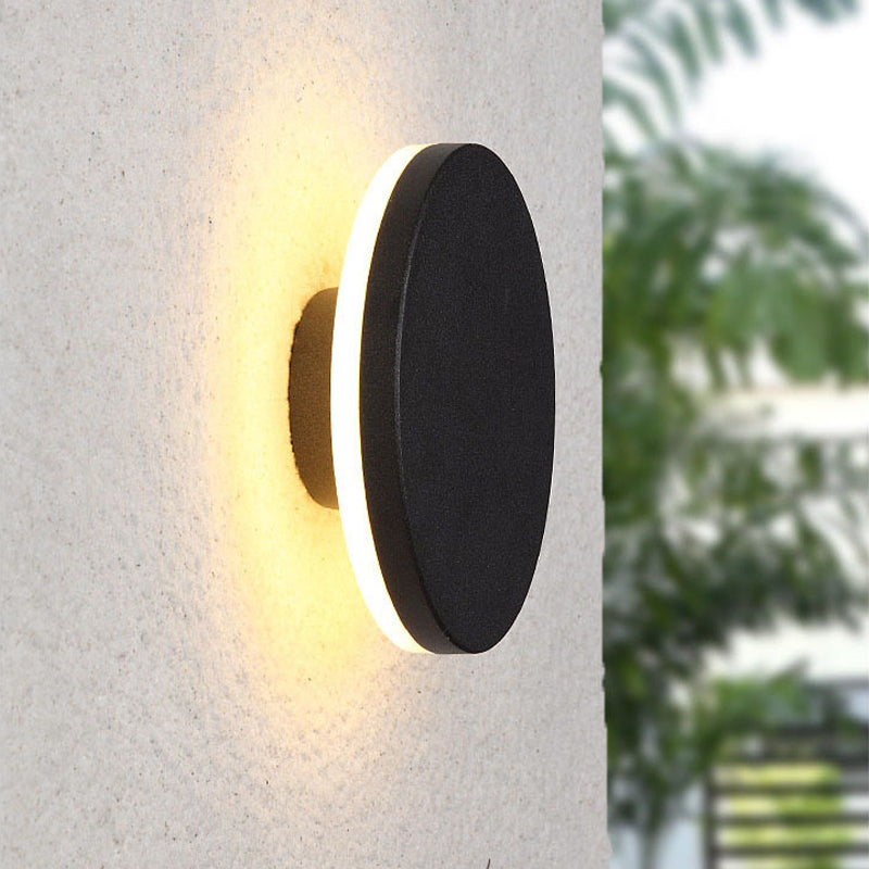Lampada da parete per esterni LED minimalista tonda e quadrata nera e bianca