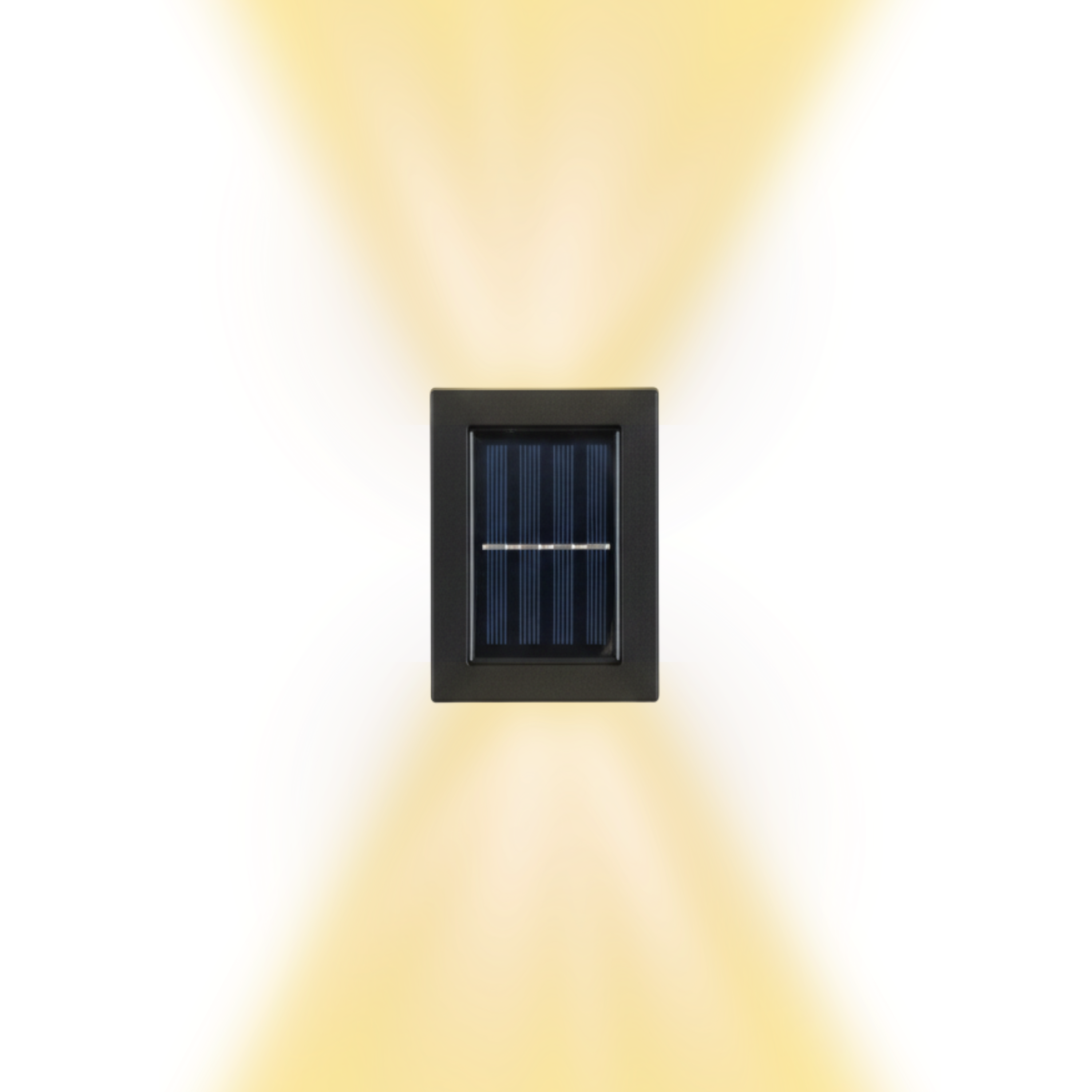 Lampada da parete per esterni LED solare nera con luce verso l'alto e verso il basso da giardino