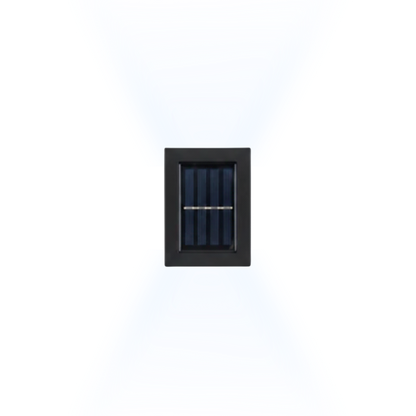 Lampada da parete per esterni LED solare nera con luce verso l'alto e verso il basso da giardino