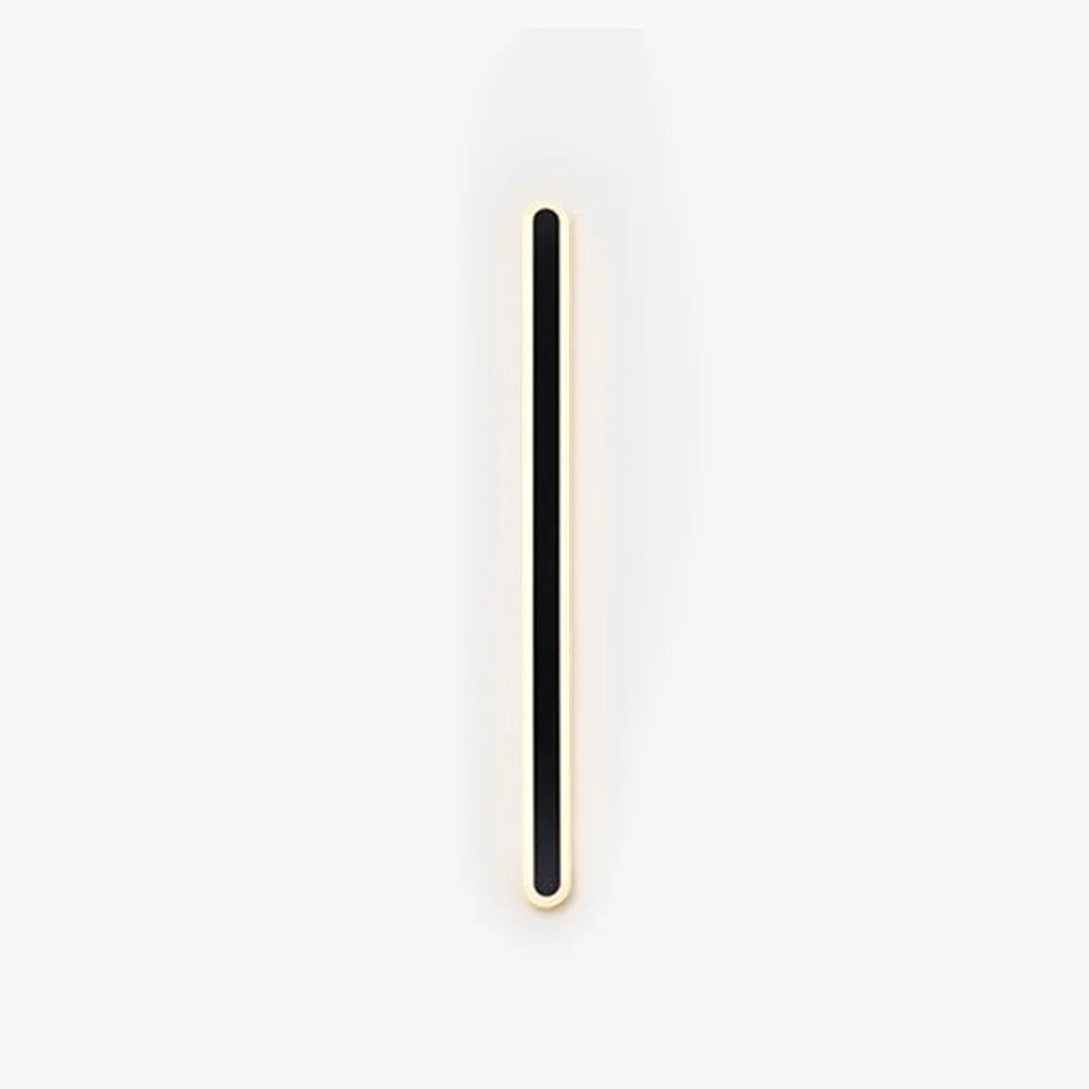 Lampada da parete per esterni lineare ovale in metallo nero