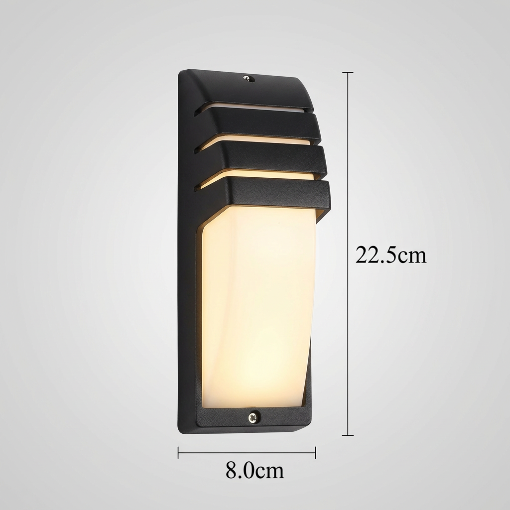 Lampada da parete per esterni nera opaca con sensore di movimento