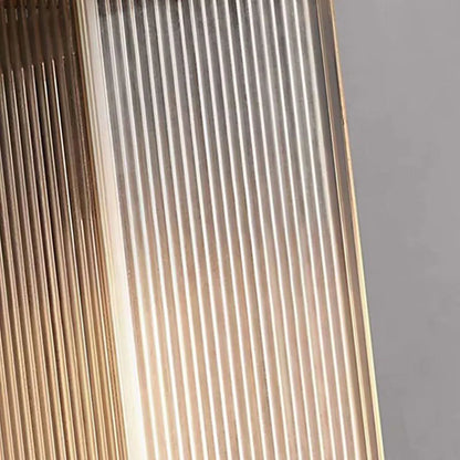 Lampada da parete per esterni rettangolare nera in acrilico rigato, moderna da giardino e portico