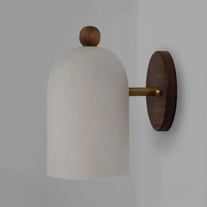 Lampada da parete wabi sabi in legno di noce e metallo