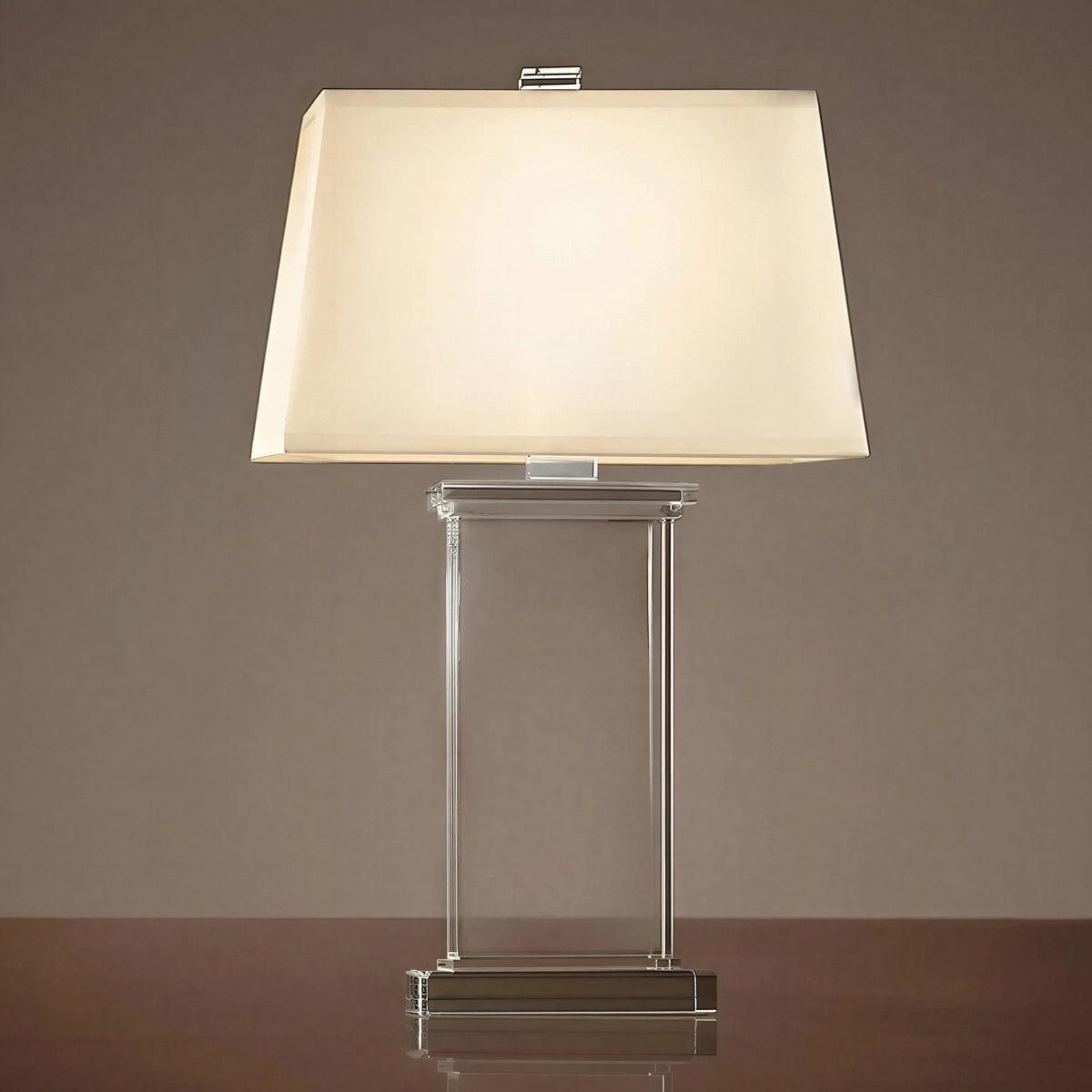 Lampada da tavolo contemporanea con paralume rettangolare