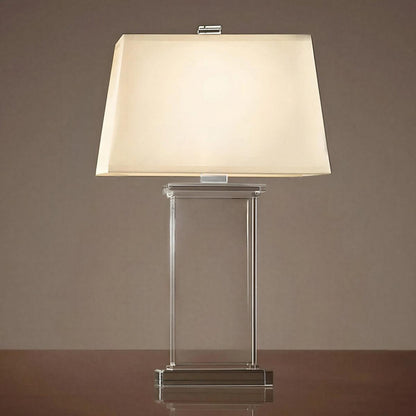 Lampada da tavolo contemporanea con paralume rettangolare
