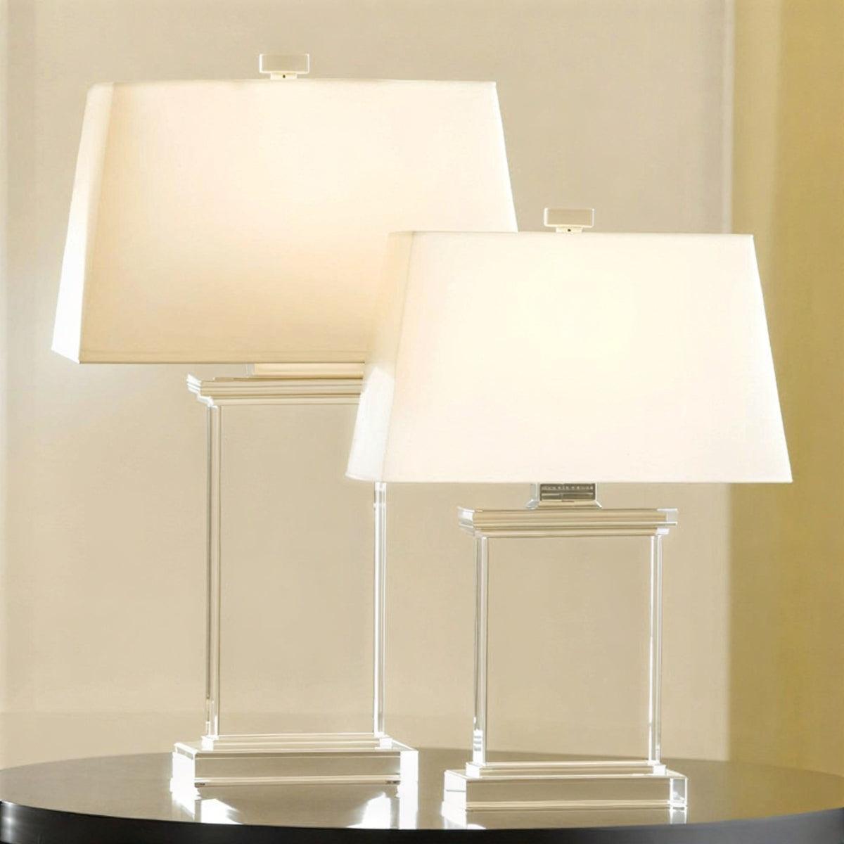 Lampada da tavolo contemporanea con paralume rettangolare