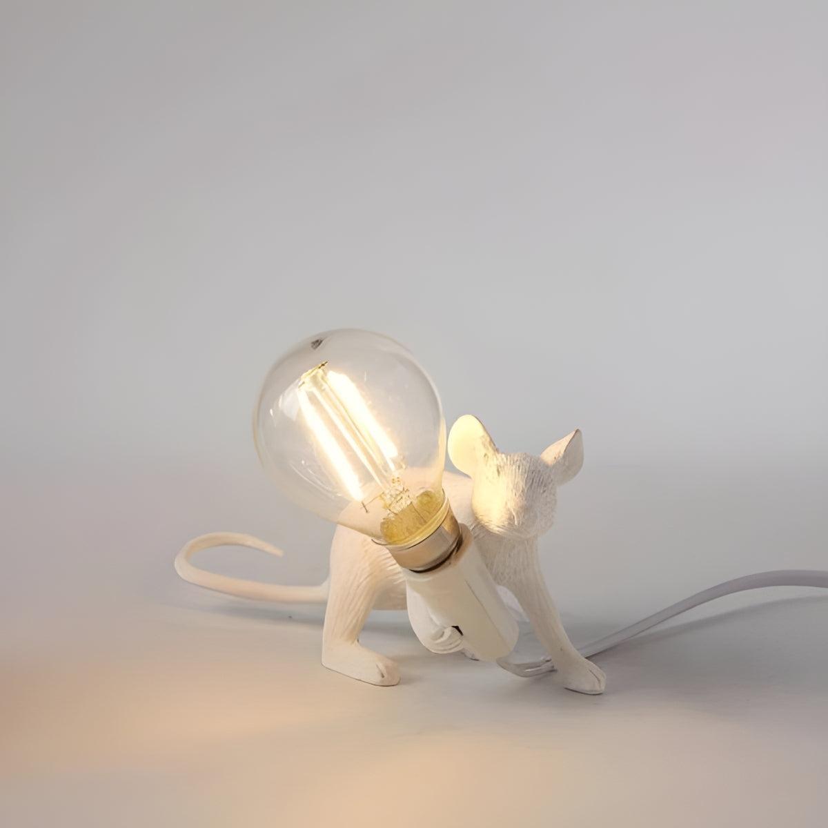 Lampada da tavolo decorativa a forma di topo
