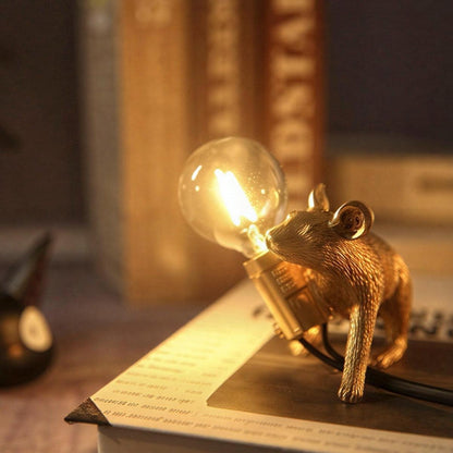 Lampada da tavolo decorativa a forma di topo