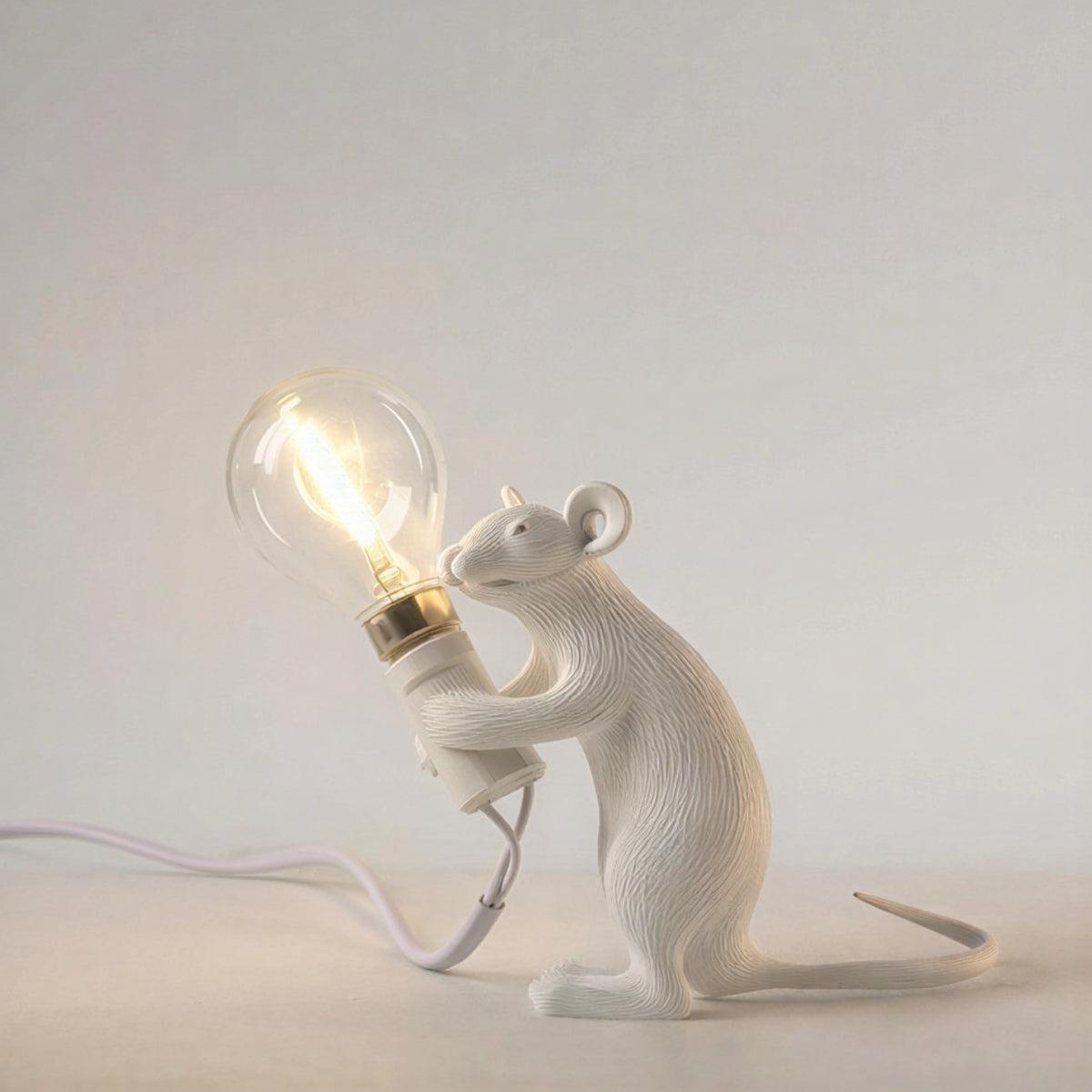 Lampada da tavolo decorativa a forma di topo