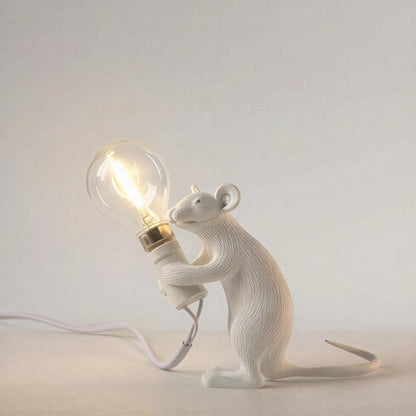 Lampada da tavolo decorativa a forma di topo