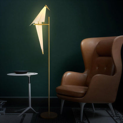 Lampada da tavolo e lampada da terra origami con scultura di uccello magnetica