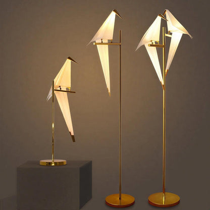 Lampada da tavolo e lampada da terra origami con scultura di uccello magnetica