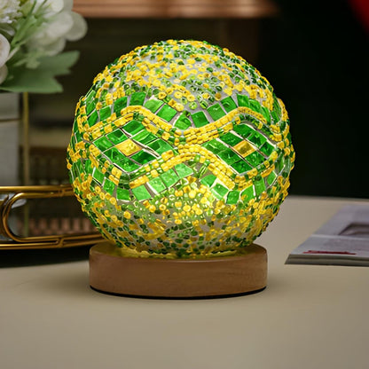 Lampada da tavolo in stile turco con mosaico in vetro e design boho