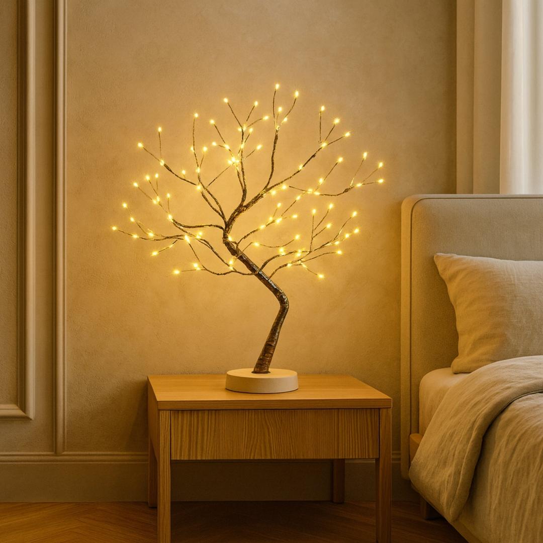 Lampada da tavolo LED a forma di albero con rami regolabili