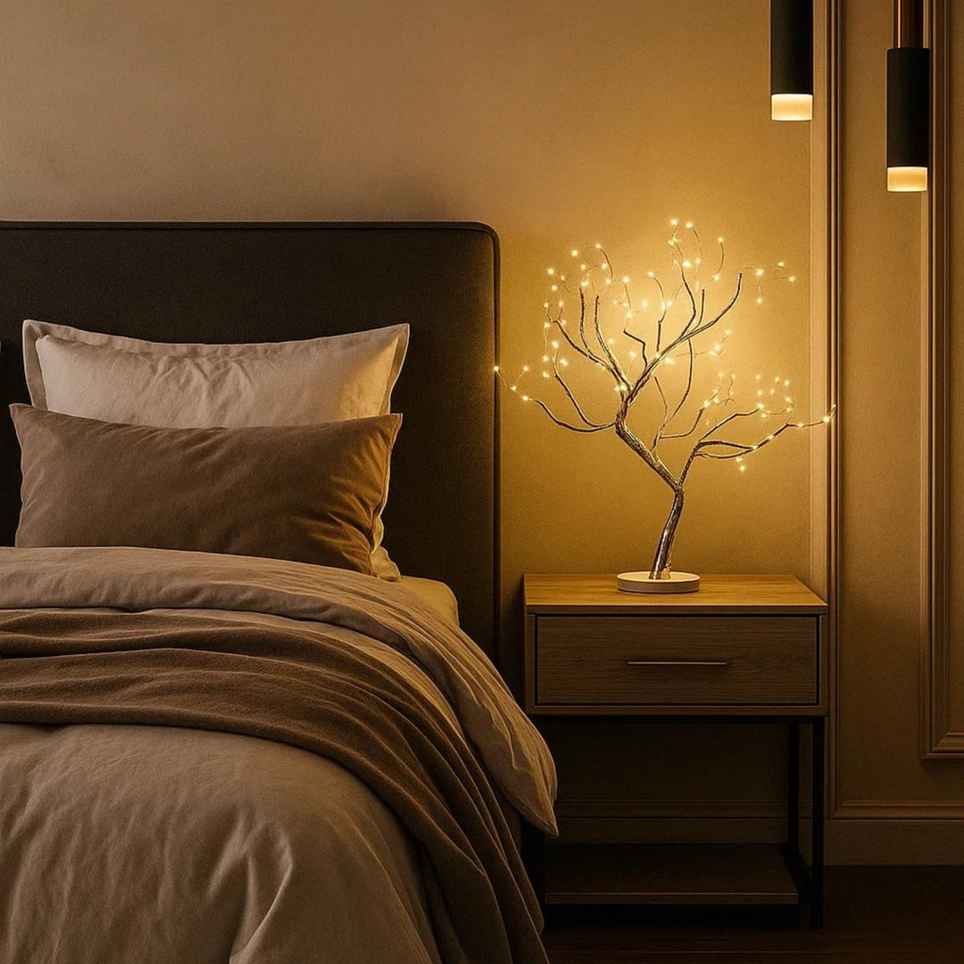 Lampada da tavolo LED a forma di albero con rami regolabili