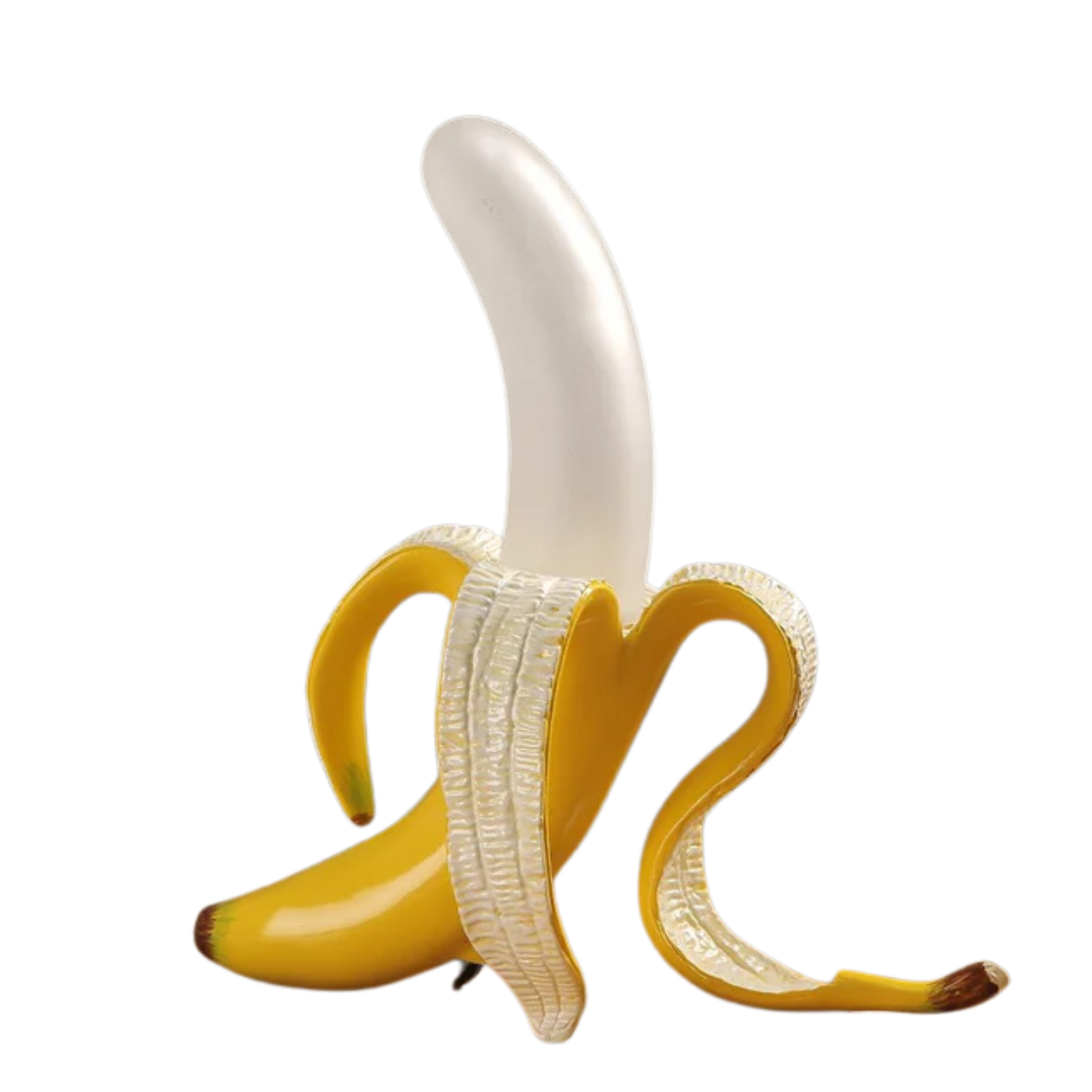 Lampada da tavolo LED a forma di banana effetto ottone, stile art deco