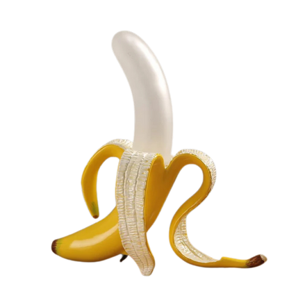 Lampada da tavolo LED a forma di banana effetto ottone, stile art deco