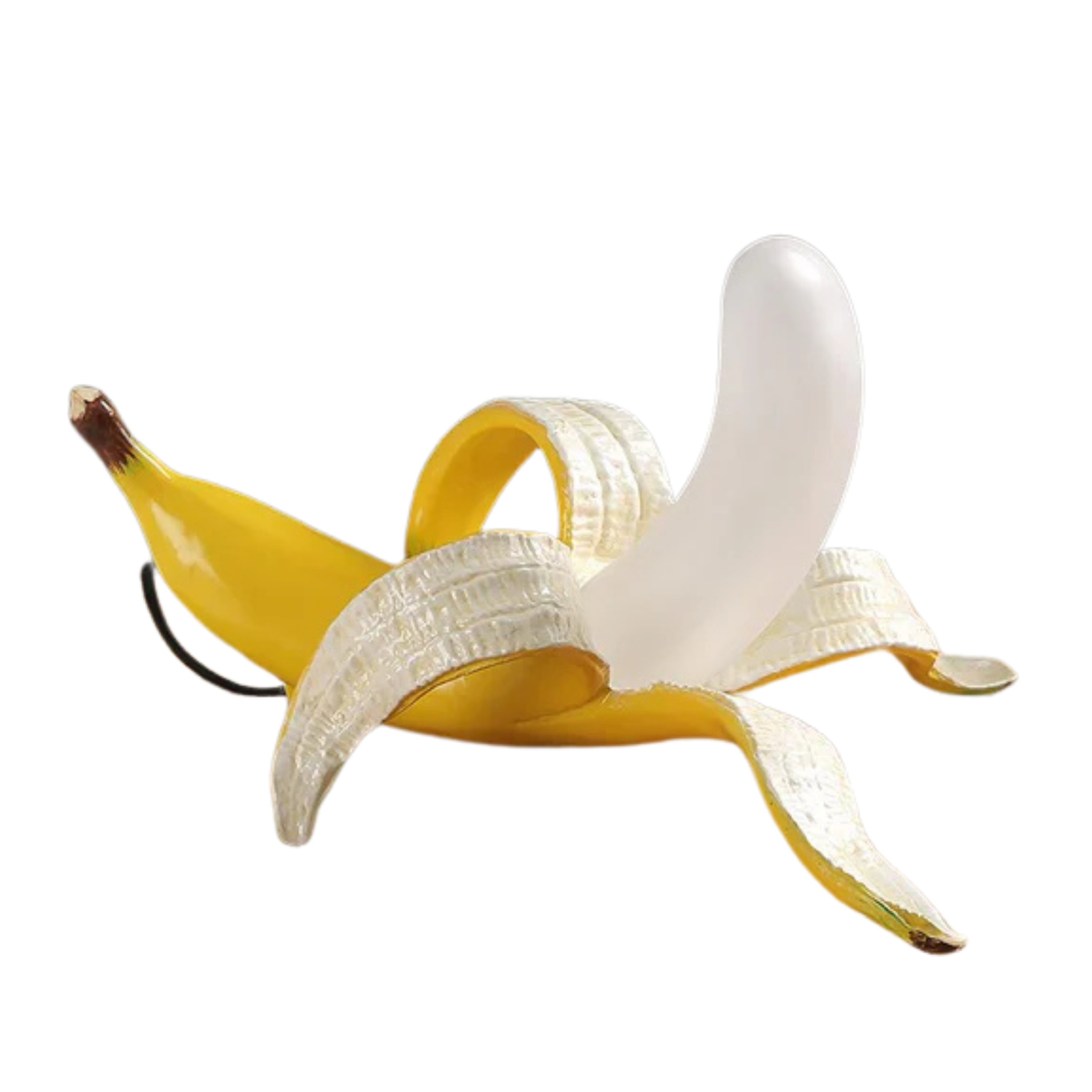 Lampada da tavolo LED a forma di banana effetto ottone, stile art deco