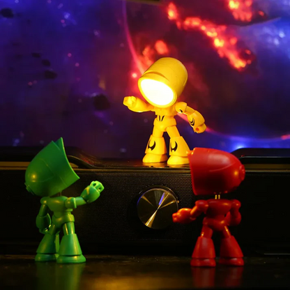 Lampada da tavolo LED a forma di robot, senza fili a batteria