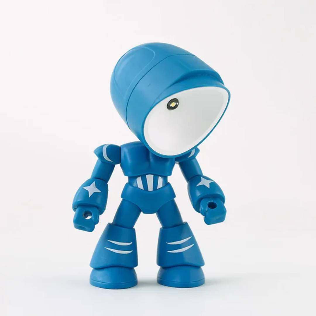 Lampada da tavolo LED a forma di robot, senza fili a batteria