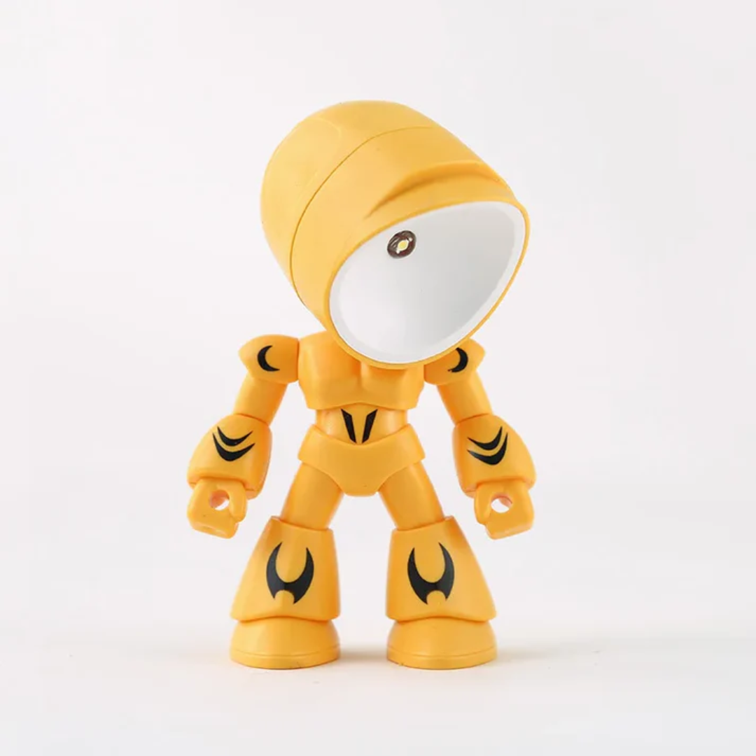 Lampada da tavolo LED a forma di robot, senza fili a batteria
