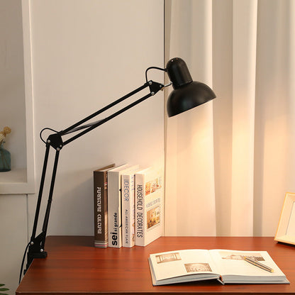 Lampada da tavolo LED moderna in metallo con braccio regolabile e morsetto