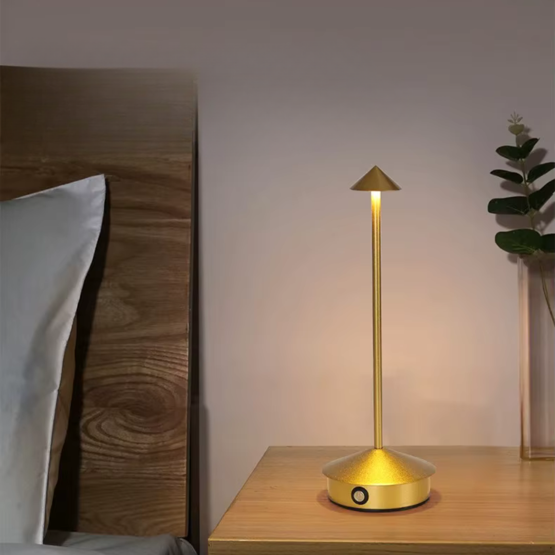 Lampada da tavolo LED ricaricabile senza fili in alluminio con controllo touch