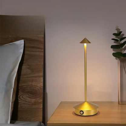 Lampada da tavolo LED ricaricabile senza fili in alluminio con controllo touch