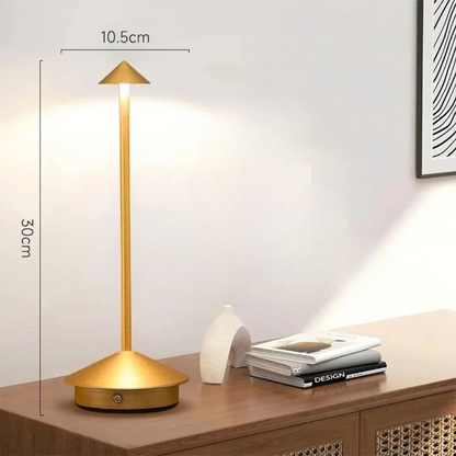 Lampada da tavolo LED ricaricabile senza fili in alluminio con controllo touch