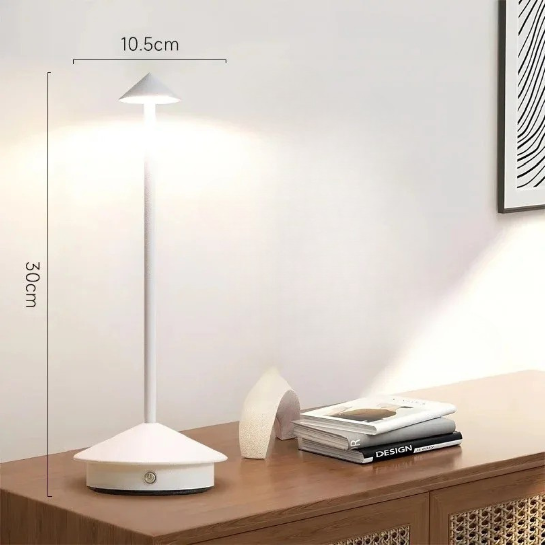 Lampada da tavolo LED ricaricabile senza fili in alluminio con controllo touch