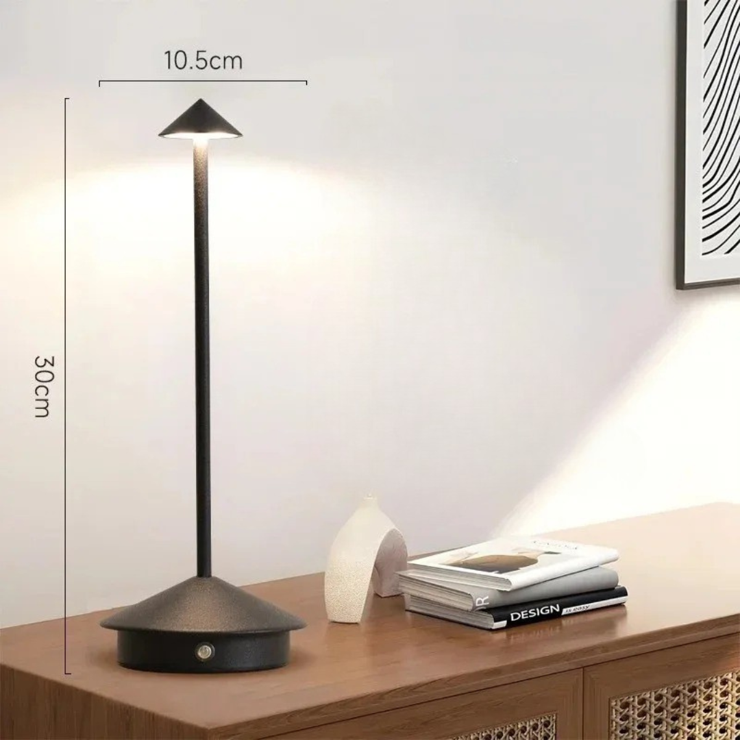 Lampada da tavolo LED ricaricabile senza fili in alluminio con controllo touch
