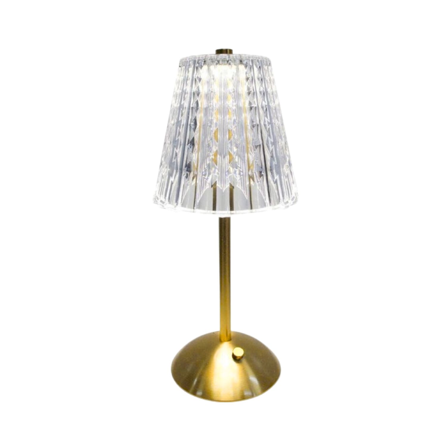 Lampada da tavolo LED senza fili effetto cristallo oro, ricaricabile USB con controllo touch