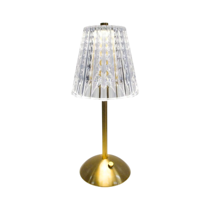 Lampada da tavolo LED senza fili effetto cristallo oro, ricaricabile USB con controllo touch