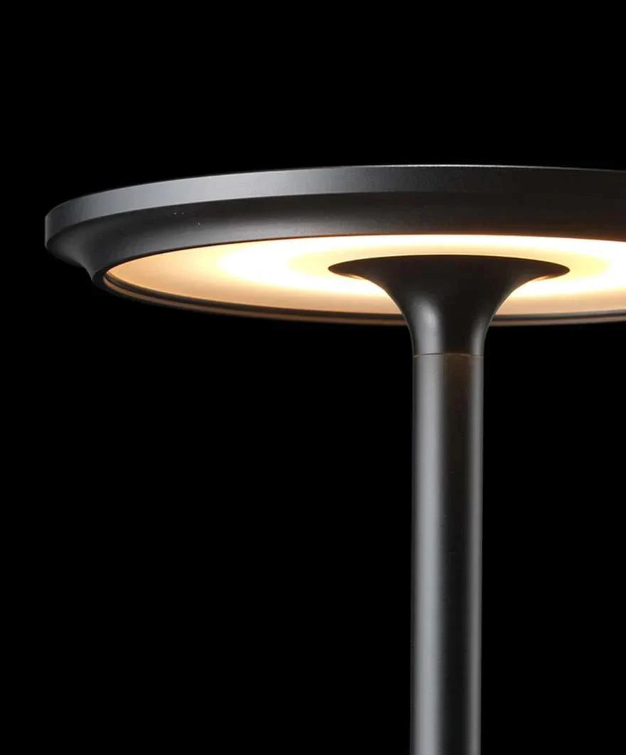 Lampada da tavolo LED senza fili ricaricabile in metallo oro con USB per comodino