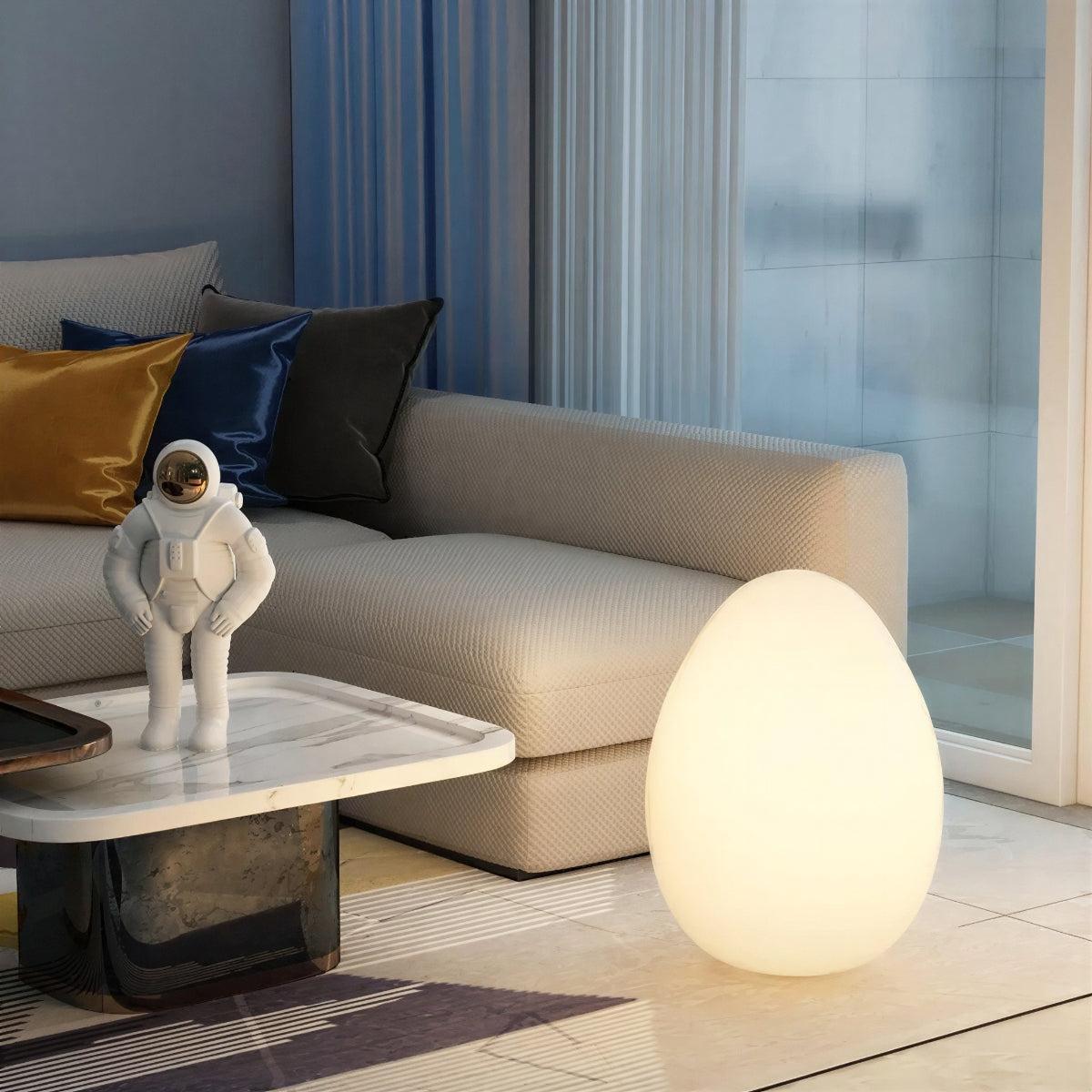 Lampada da terra a forma di uovo moderna e dimmerabile