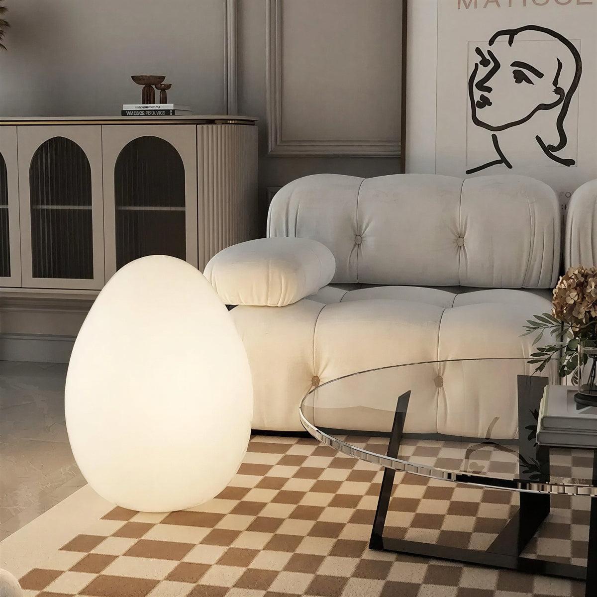 Lampada da terra a forma di uovo moderna e dimmerabile
