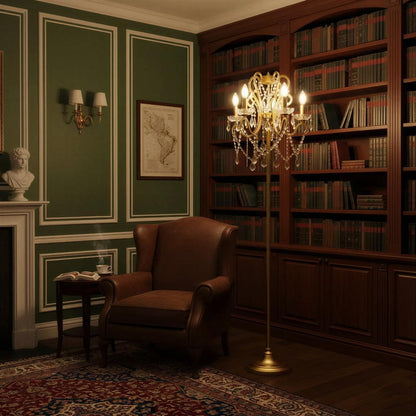 Lampada da terra in cristallo per soggiorno con design a piantana
