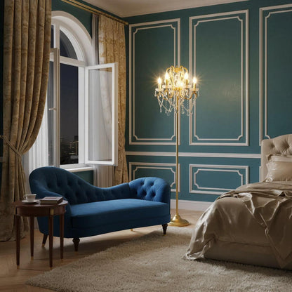 Lampada da terra in cristallo per soggiorno con design a piantana