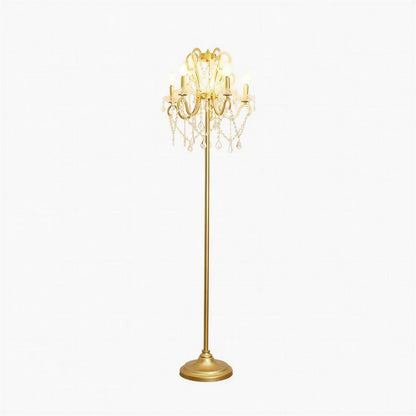 Lampada da terra in cristallo per soggiorno con design a piantana