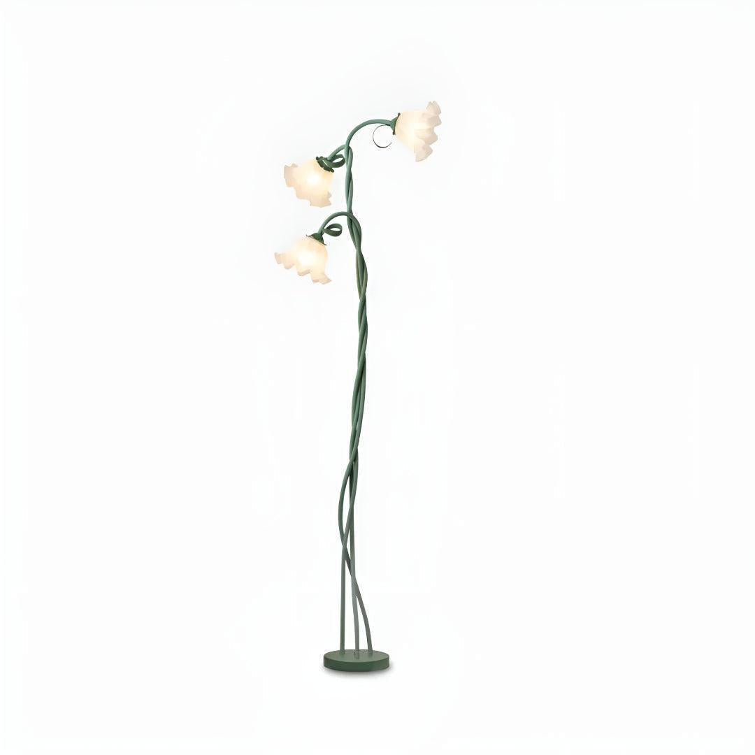 Lampada da terra per soggiorno con paralumi a fiore dal design decorativo
