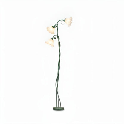 Lampada da terra per soggiorno con paralumi a fiore dal design decorativo
