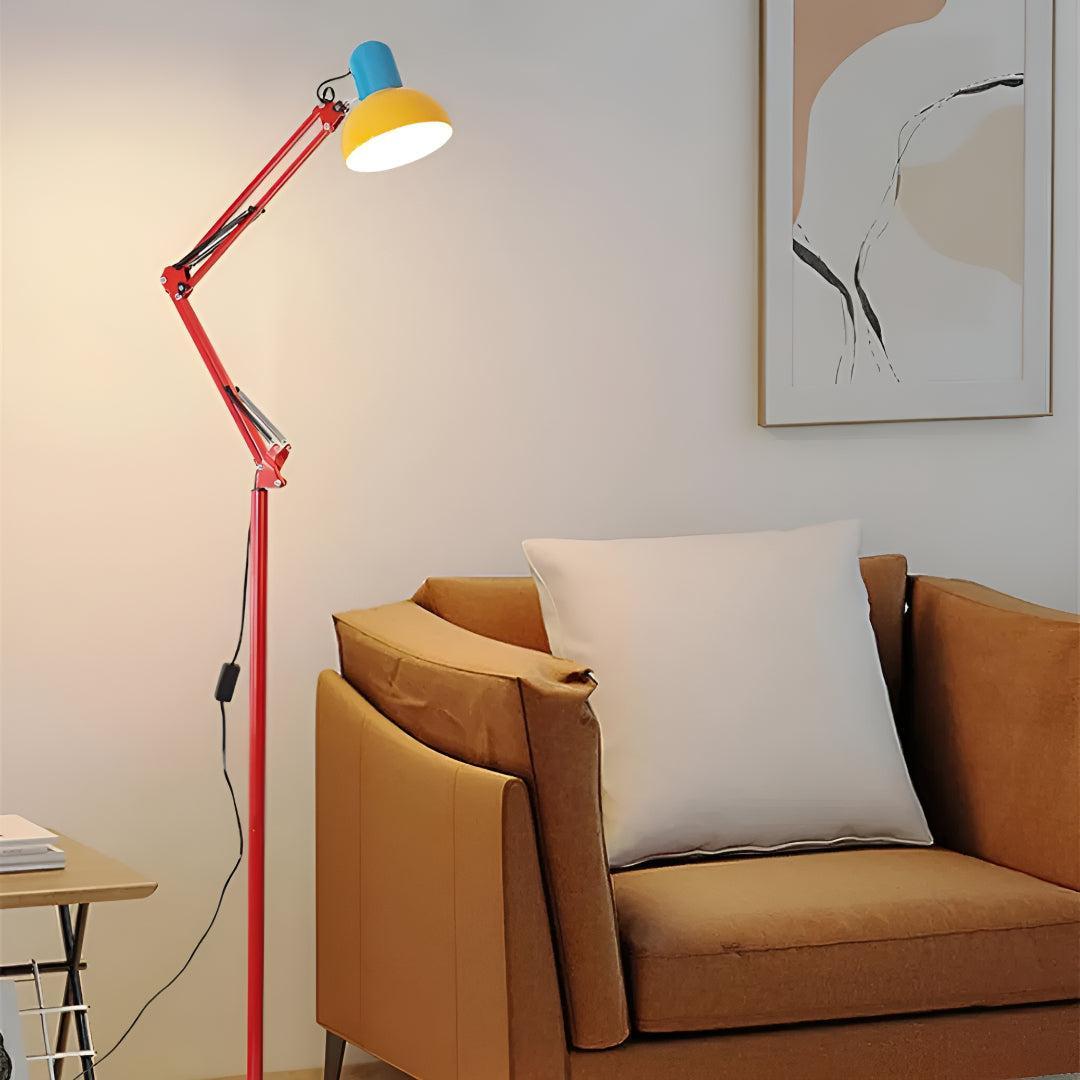 Lampada da terra regolabile stile Memphis moderno con luce da lettura