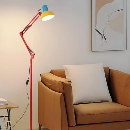 Lampada da terra regolabile stile Memphis moderno con luce da lettura