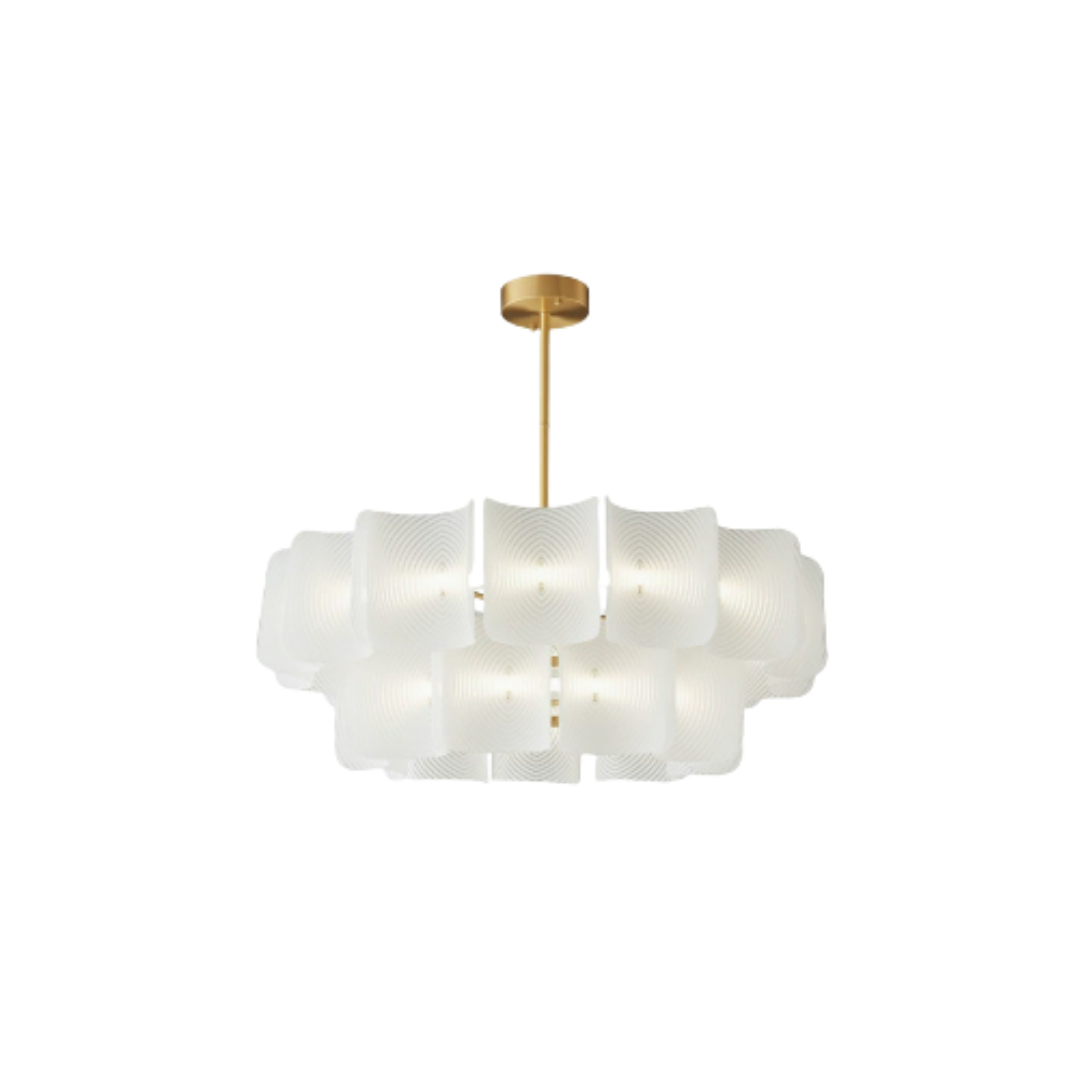 Lampadario a due livelli in rattan intrecciato con struttura in ferro