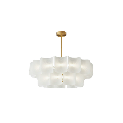 Lampadario a due livelli in rattan intrecciato con struttura in ferro