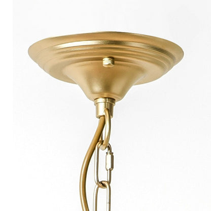 Lampadario a rami con cascata di cristalli e struttura in oro