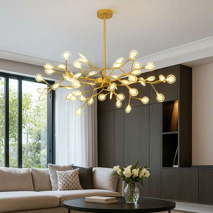 Lampadario a rami in acrilico con LED per soggiorno