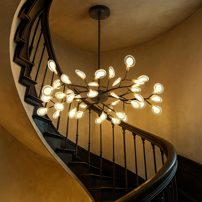 Lampadario a rami in acrilico con LED per soggiorno