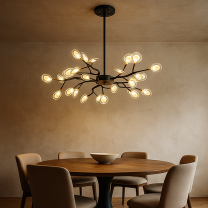 Lampadario a rami in acrilico con LED per soggiorno