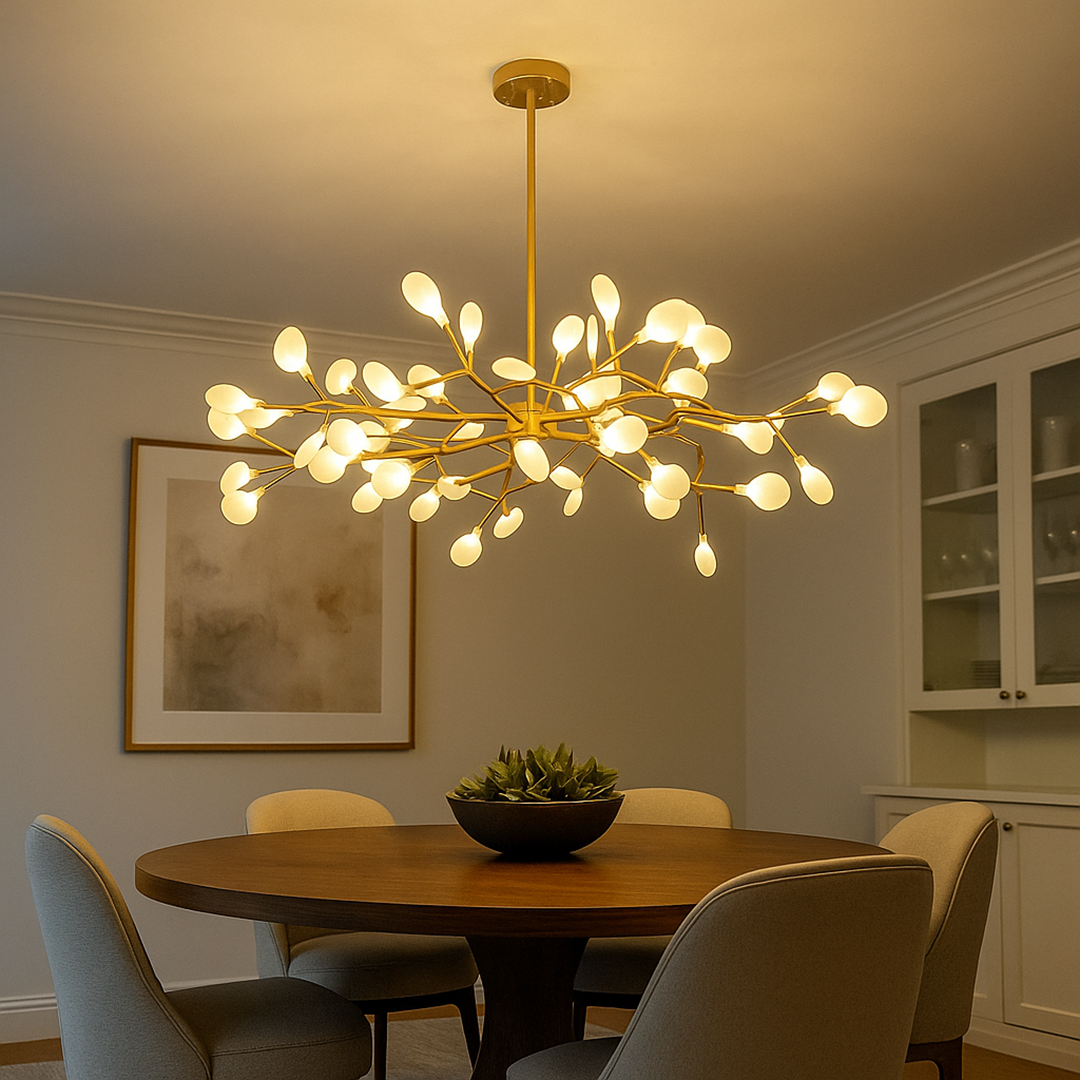 Lampadario a rami in acrilico con LED per soggiorno